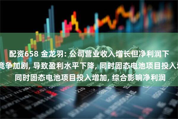 配资658 金龙羽: 公司营业收入增长但净利润下降的主要原因系市场竞争加剧, 导致盈利水平下降, 同时固态电池项目投入增加, 综合影响净利润