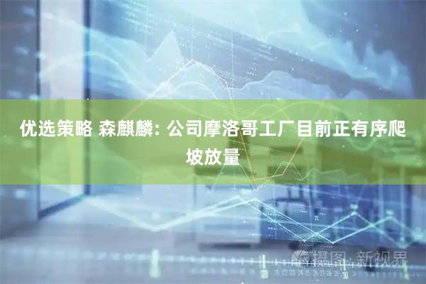 优选策略 森麒麟: 公司摩洛哥工厂目前正有序爬坡放量