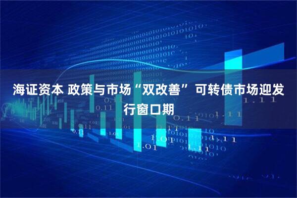海证资本 政策与市场“双改善” 可转债市场迎发行窗口期