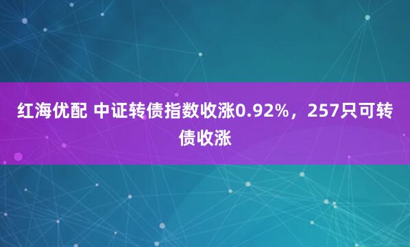 红海优配 中证转债指数收涨0.92%，257只可转债收涨